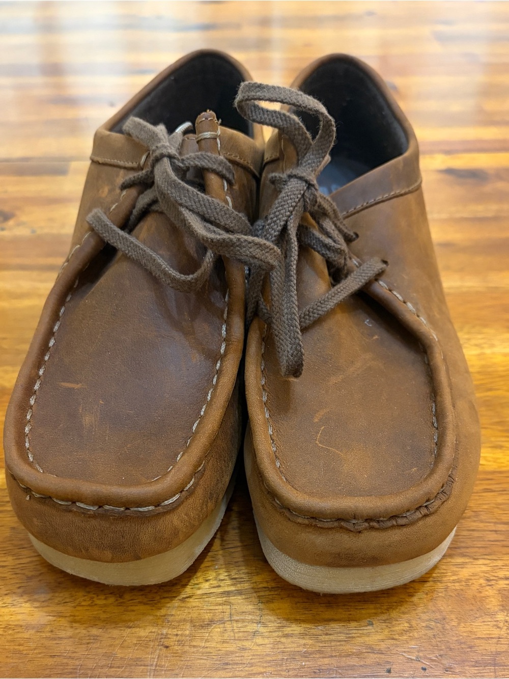 Clarks Padmora Womens Brown Leather Lace Up Loafers Wallabee size 7 1/2 no box